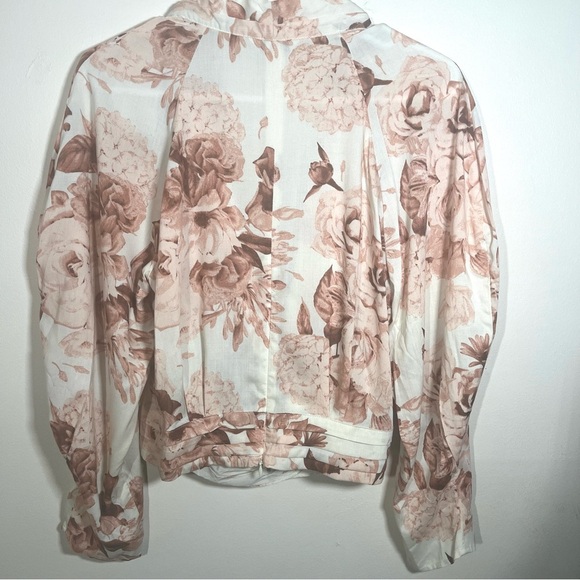 Express Floral Wrap Top - Cream and Brown - Picture 2 of 13